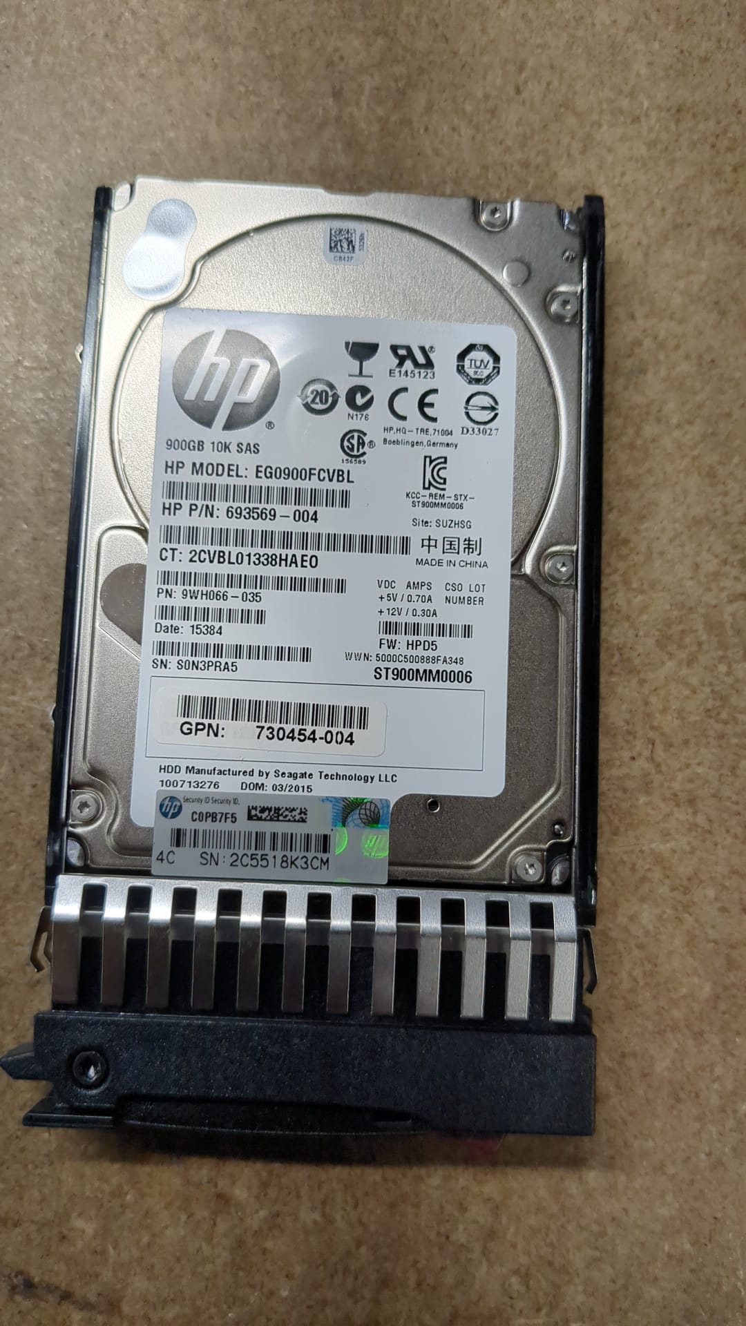HP 900GB 10K 6G MSA 2.5inch SAS Hard Disk Drive 730703-001 C8S59A 2nd :730703-001: Alt () Other /For MSA2040/