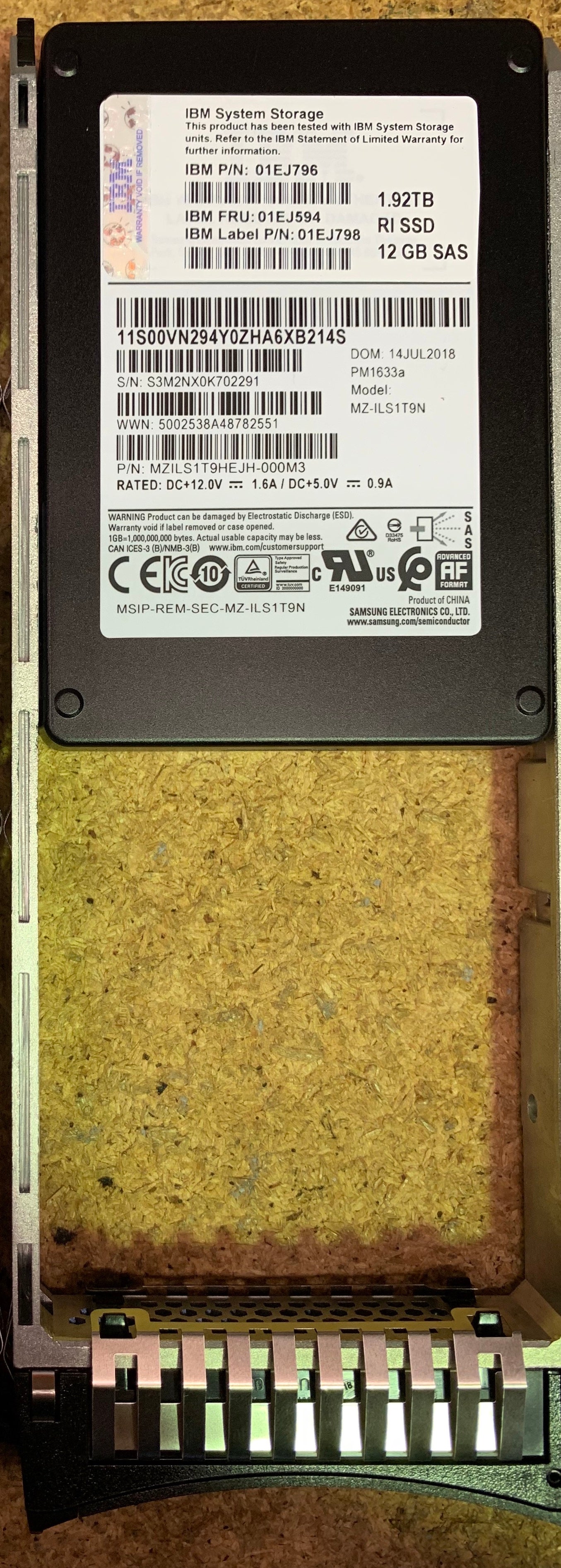 01EJ594 IBM 1.92TB 12GBPS SFF 2.5 RI SSD SOLID STATE DRIVE 2nd :01EJ594: Alt () Other //