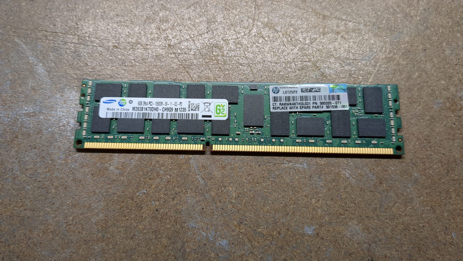 500205-071 HP 8GB RAM 500662-B21 501536-001 DDR3 2RX4 PC3-10600R 2nd :500662-B21: Alt (501536-001) Other //