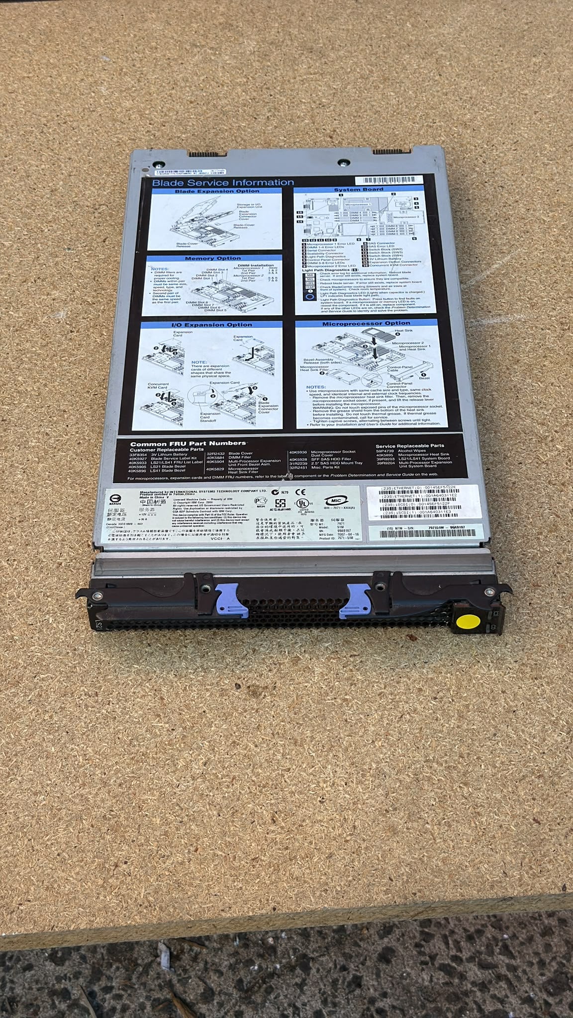 IBM LS21 Blade Server 2.4Ghz CPU BladeCenter 7971-51M 2nd :7971-51M: Alt () Other //