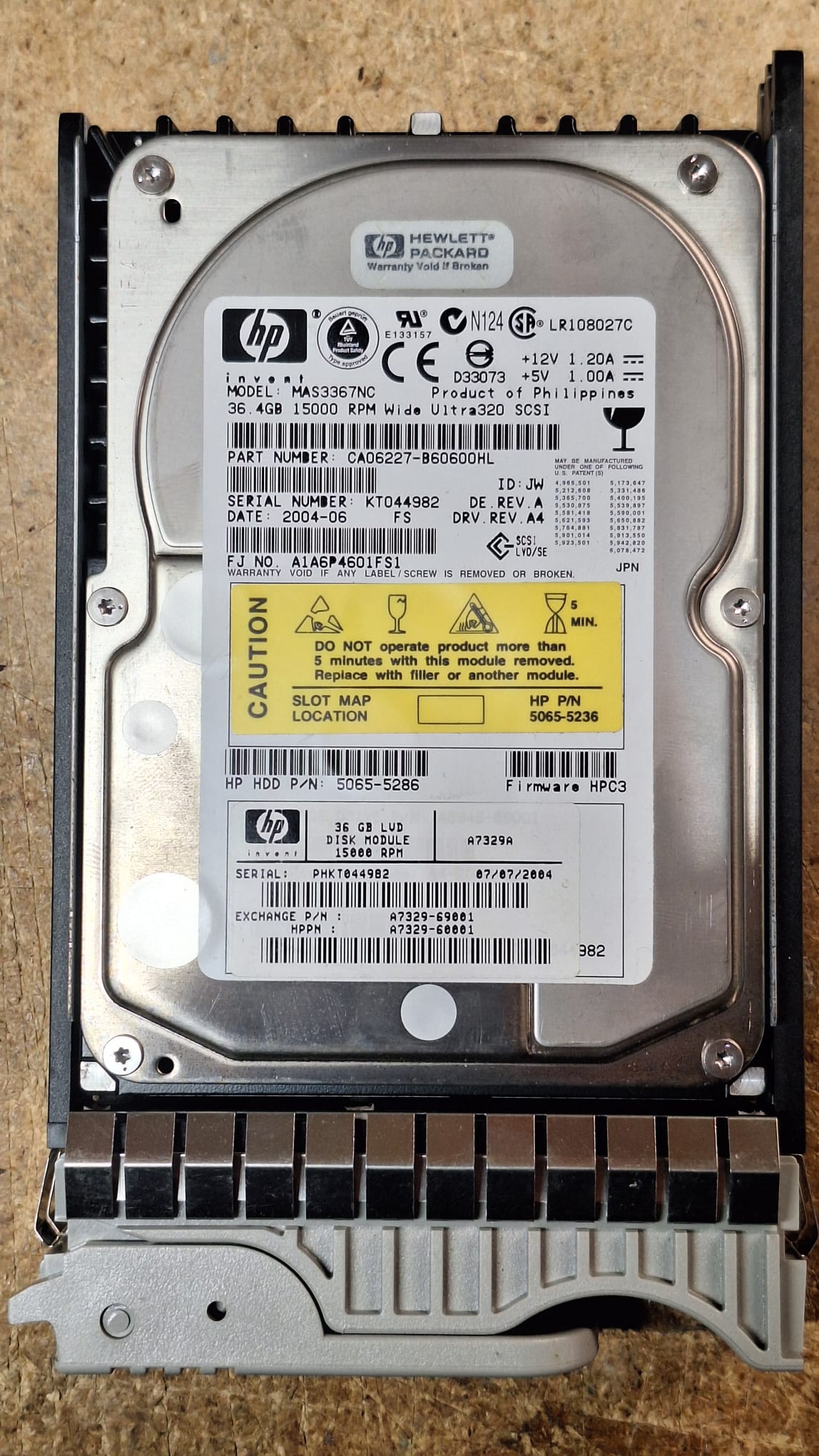 A7329A HP StorageWorks 36GB 15K U320 SCSI Hard Disk Drive 2nd :A7329A: Alt ( ) Other / /.