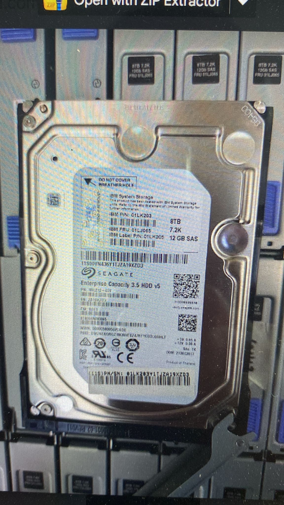 IBM 8TB 3.5inch 7.2K 12Gbps SAS HDD V7000 Gen3 w/Tray 2nd :: Alt (01LK203) Other /1RL212-039 ST8000NM0065/