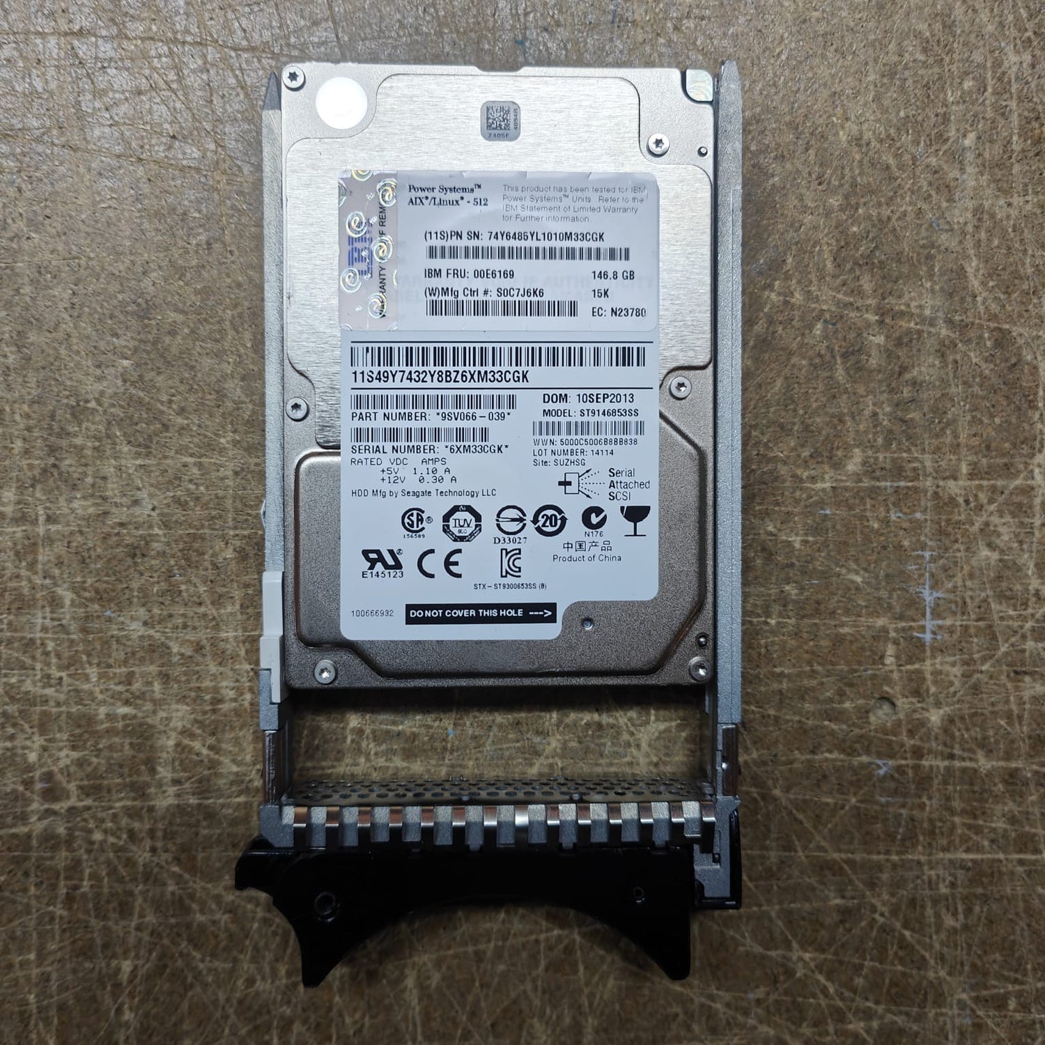 00E6169 IBM 146GB 15K SFF SAS Hard Disk Drive for AIX-Linux 2nd :: Alt () Other /ST9146853SS/