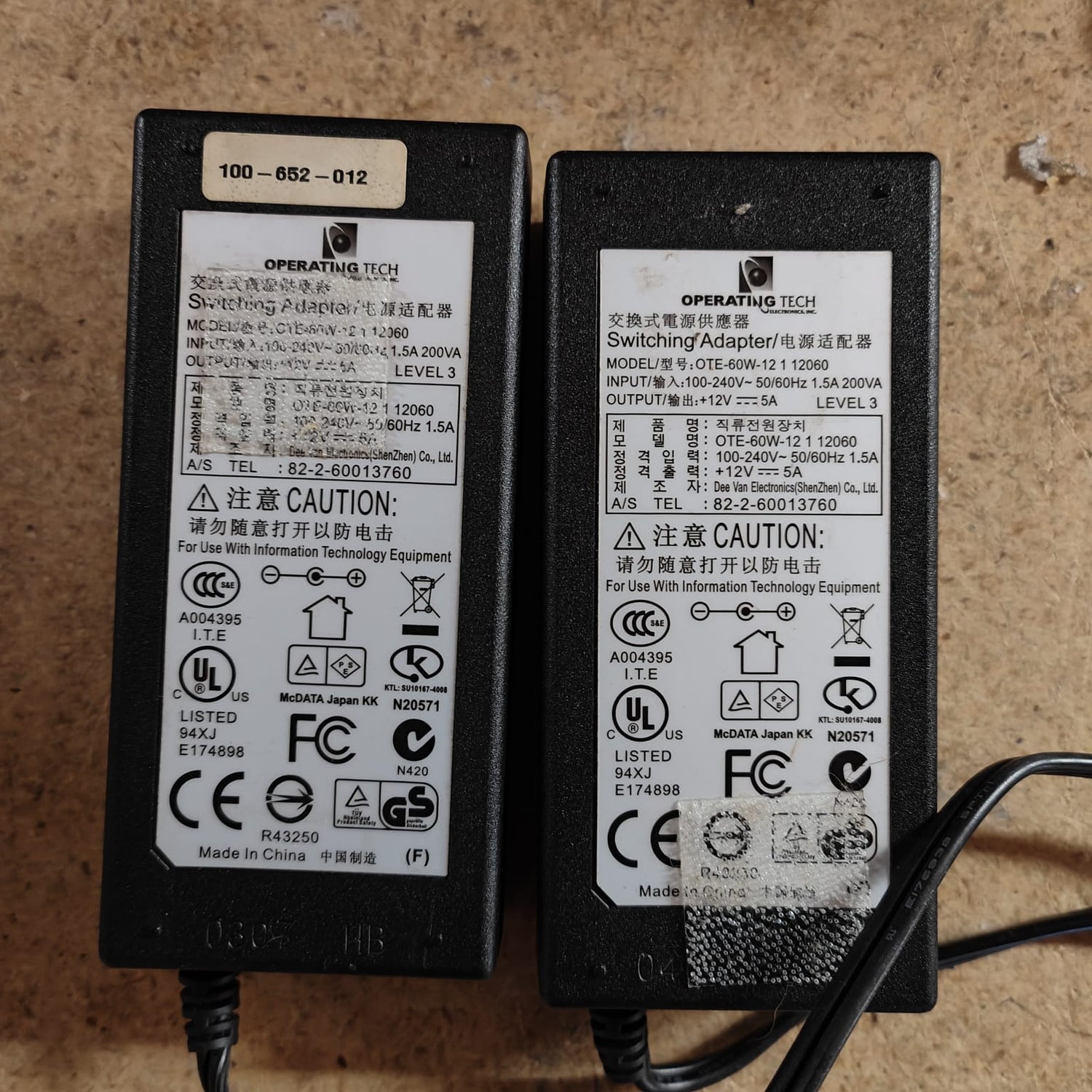 Operating Tech OTE-60W-12 60W 12V 5A AC Adapter  2nd :: Alt () Other //