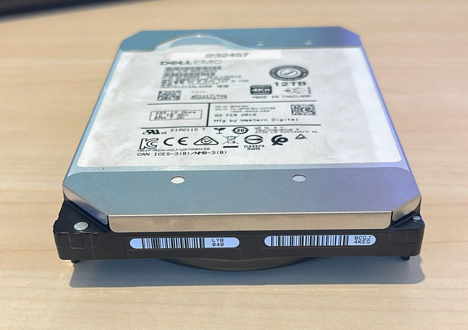 DELL PRF0M Hard Drive HDD 12TB 7.2K SAS 12G 3.5" 256MB 4KN 2nd :1: Alt () Other /0F29589 HUH721212AL200 LHC610/