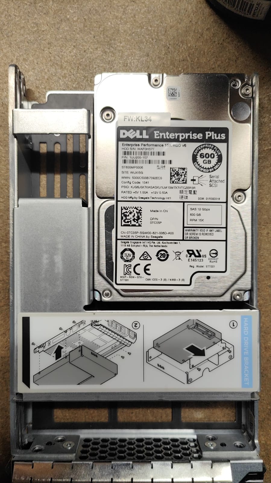 DELL 1UU200-157 600GB 15K 12G 2.5INCH SAS HDD -  From equallogic�ps6210  2nd :: Alt (0TC05P) Other //