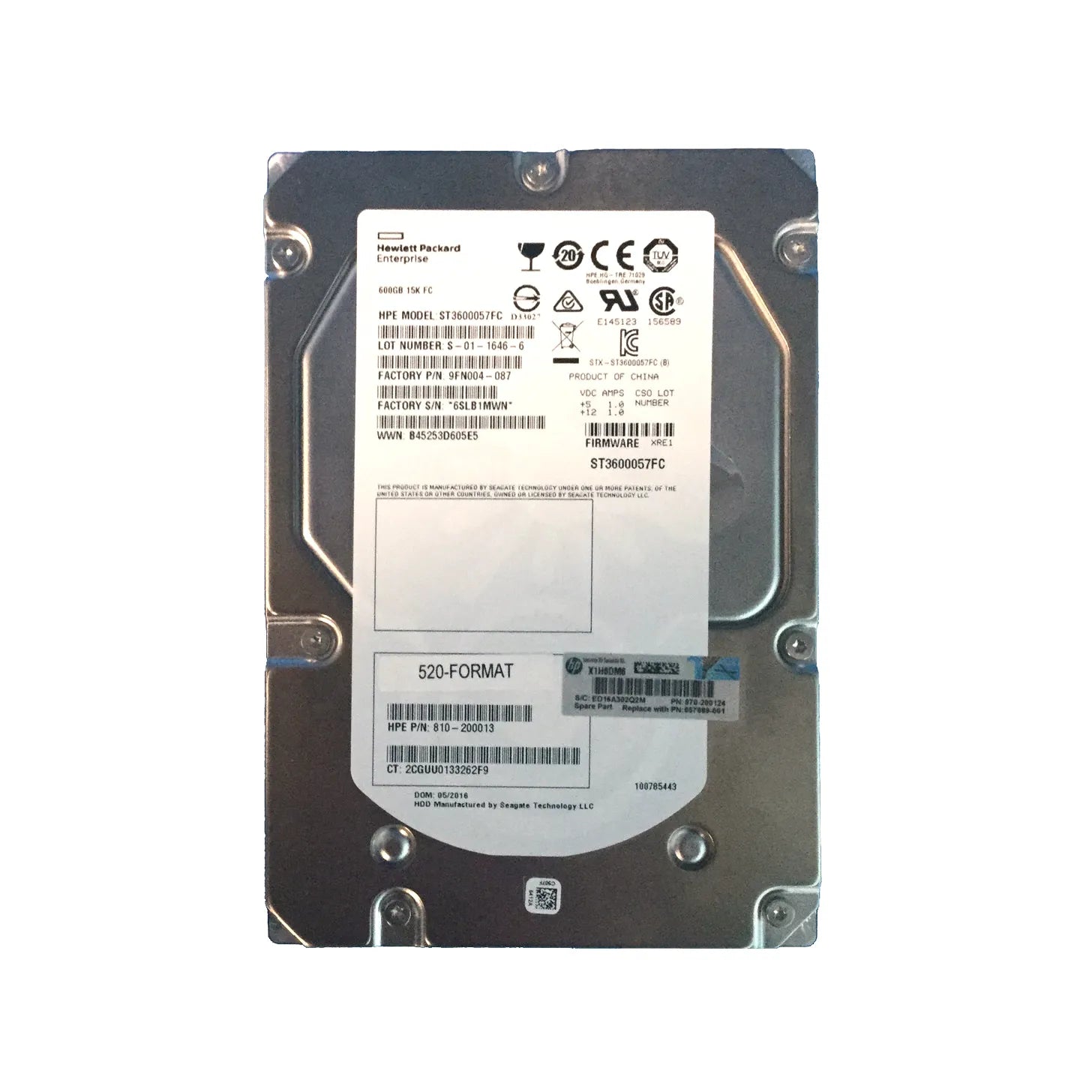 HP 3PAR v-class 600GB 15K 4Gbps 3.5" Hard Disk Drive 657892-001 2nd :657892-001: Alt ( 657889-001 or 	 657892-001 ) Other / 0b24526 or HUS156060VLF400 or  HVIPC0600GBFC15K For use with 3PAR V-class/ P10,000, 520 format /
