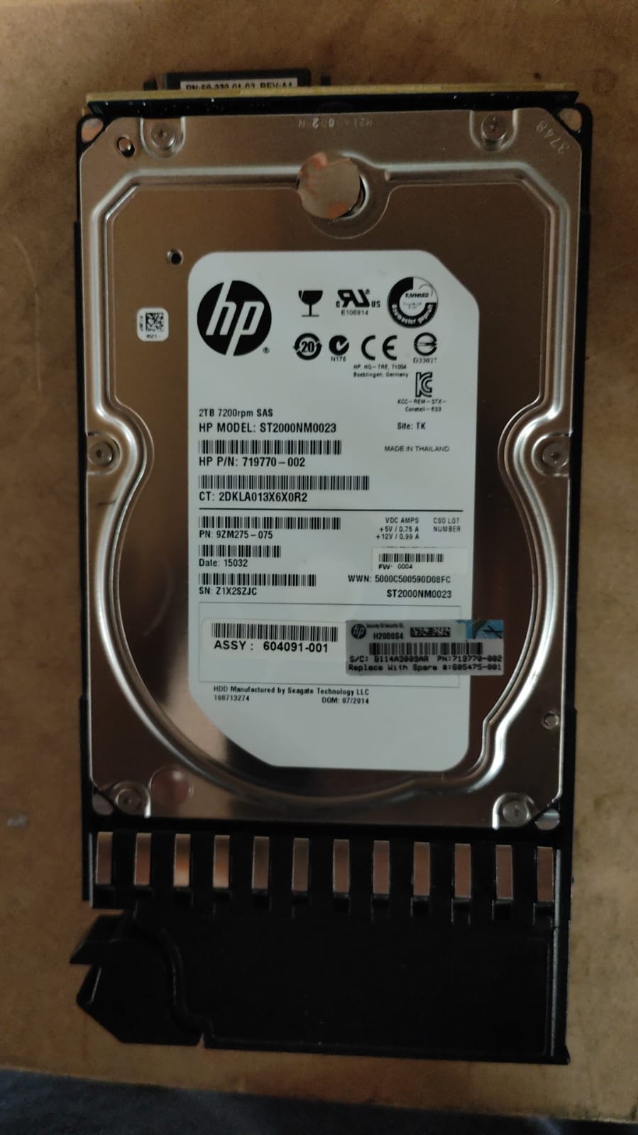 HP 2TB SAS hard drive 7.2K RPM 3.5" 605475-001 AW555A 2nd :604091-001: Alt () Other /604081-001 658427-002 605475-001/