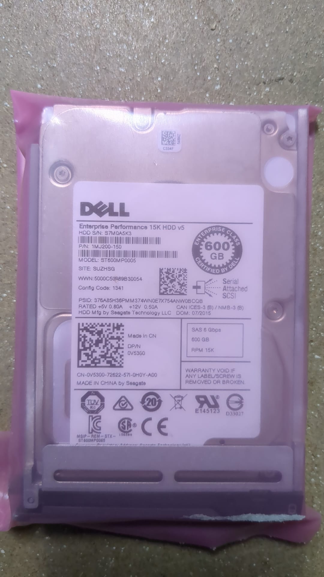 DELL 600GB 15K SAS 6Gbps 2.5inch SFF Hard Drive PN V5300 2nd :: Alt (4HJGT) Other /ST600MP005/