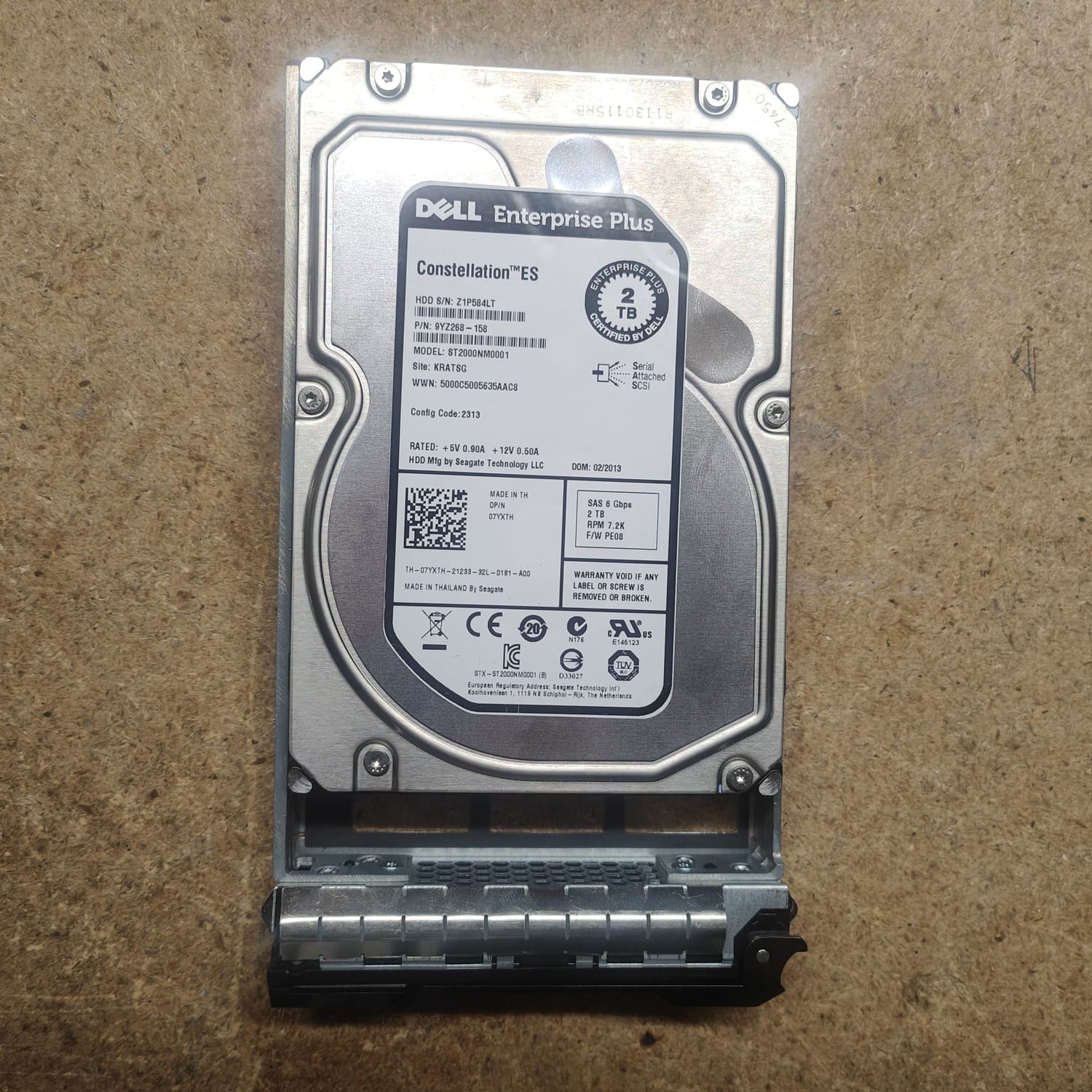 7YXTH-EQL Dell Equallogic 2TB 7.2K NL SAS 3.5" Hard Disk Drive Inc Caddy Enterprise Plus 2nd :ST2000NM0023: Alt() Other /9YZ268-158/