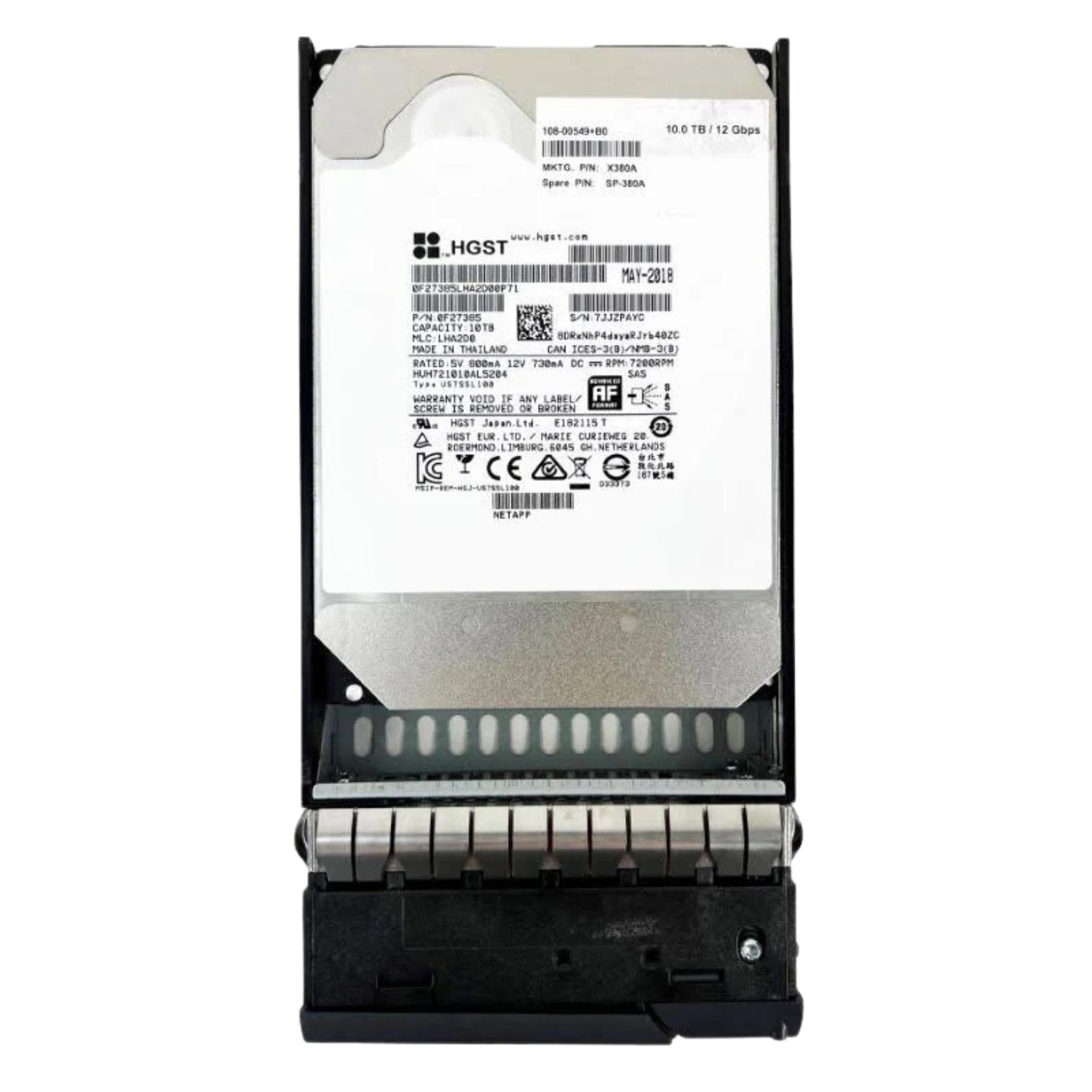 0F27385 Netapp X380A 10TB 7200RPM SAS SP-380A 107-00549+B1 LFF HGST HDD 2nd :: Alt () Other //