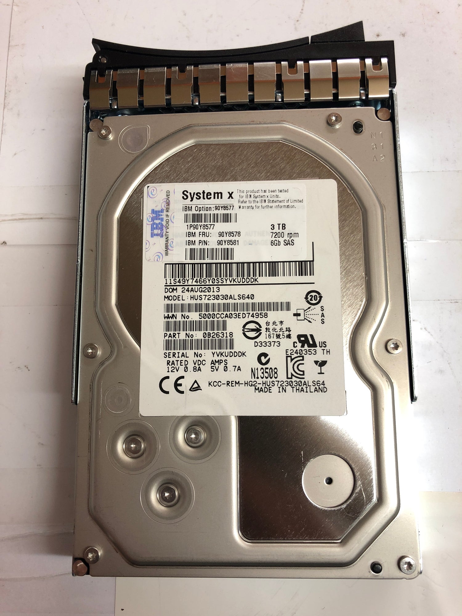 IBM 3TB 7200 rpm 6Gbps NL SAS 3.5 inch G2 90Y8577 90Y8581 PN:90y8578 2nd :90Y8578: Alt () Other //