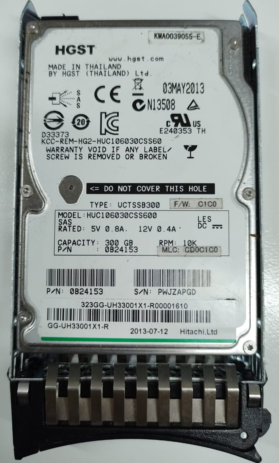 0B24153_U HGST 300GB SAS 10K 6GBPS Hard Drive(512) 2.5"  HUC106030CSS600  2nd : UH33001X1: Alt ( ) Other