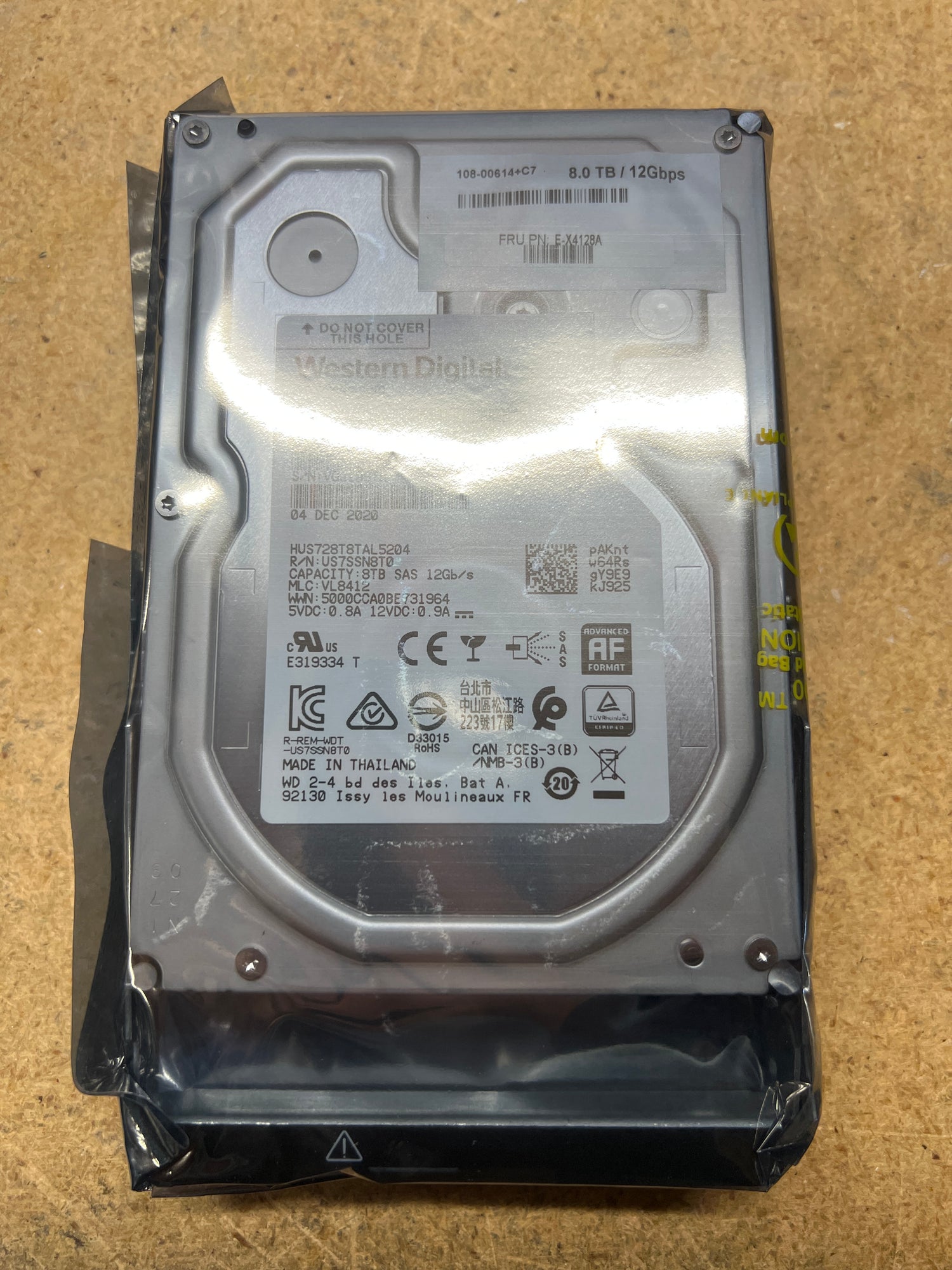 New NetApp 8TB 7.2k 12G SAS Hard Disk Drive for DE460C PN: E-X4128A 2nd:E-X4128A: Alt () Other /108-00614+C7 HUS728T8TAL5204/