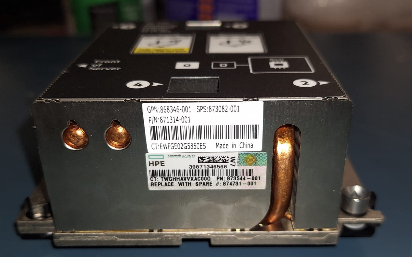 873082-001 HPE Synergy 480 Gen10 Rear CPU Heatsink 2nd :: Alt () Other //