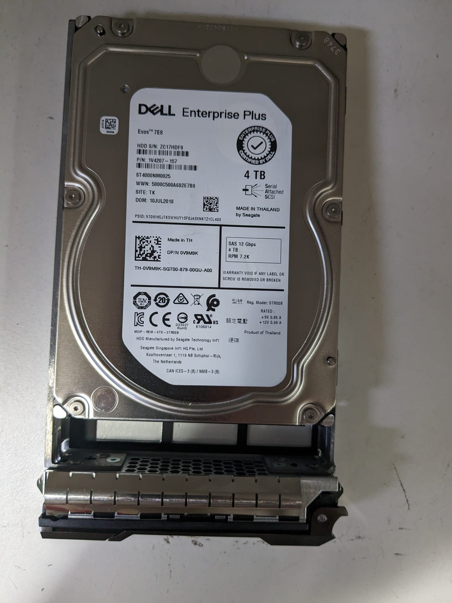 Dell Compellent 4TB 7.2K 3.5" SAS 12G Hard Drive HDD V9M9K For SCv2000 SCv3000 2nd: ST4000NM0025 Alt  Other //