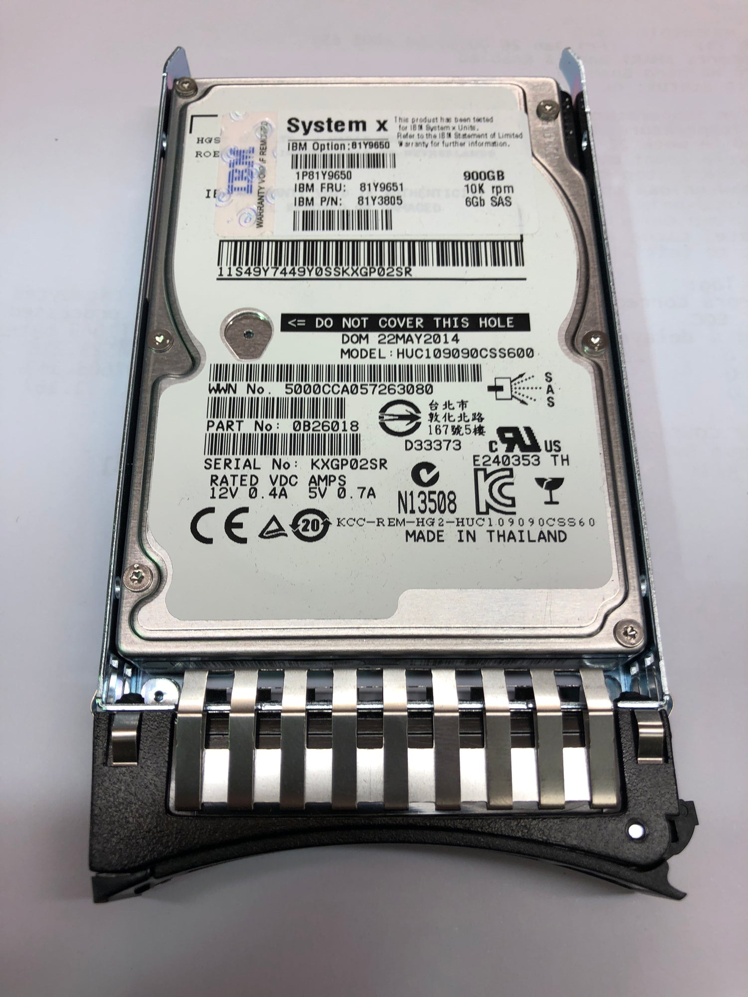 IBM 900GB 10K RPM 6Gbps SAS 2.5 HDD 81Y3805 81Y9650 PN:81Y9651 2nd :81Y9651: Alt () Other //