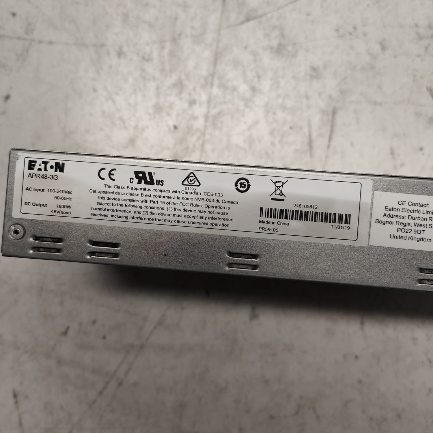 EATON APR48-3G 240V 12A 50/60HZ RECTIFIER 2nd :: Alt () Other //