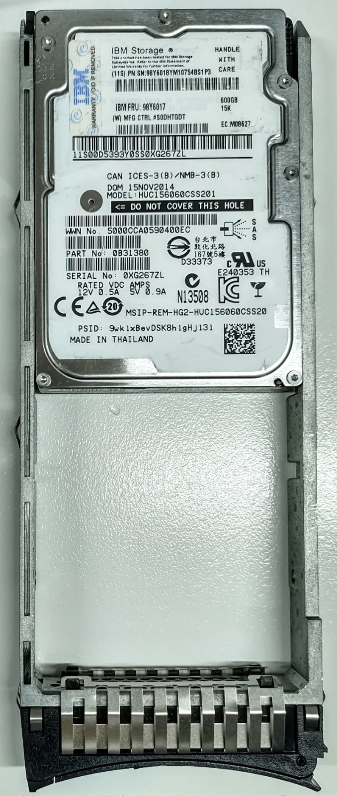 98Y6017 IBM DS88XX 600GB 15K 2.5" SED SAS HDD 2nd :98Y6018  0B313801: Alt () Other
